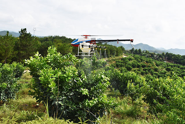 无人直升机喷洒技术采用喷雾喷洒方式，至少可以节约50%的农药使用量，节约90%的用水量，很大程度降低了资源成本。