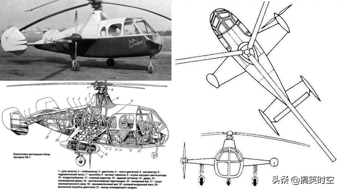 融合了旋翼机、直升机和固定翼飞机的黑科技 Fairey Rotodyne飞机